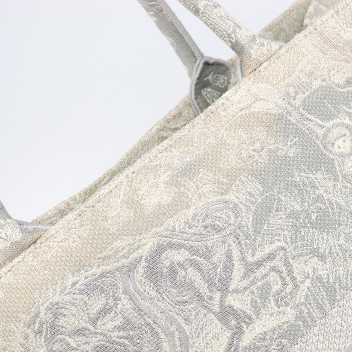 Christian Dior Toile de Jui Book Tote Bag Canvas Gray Auth ka6103
