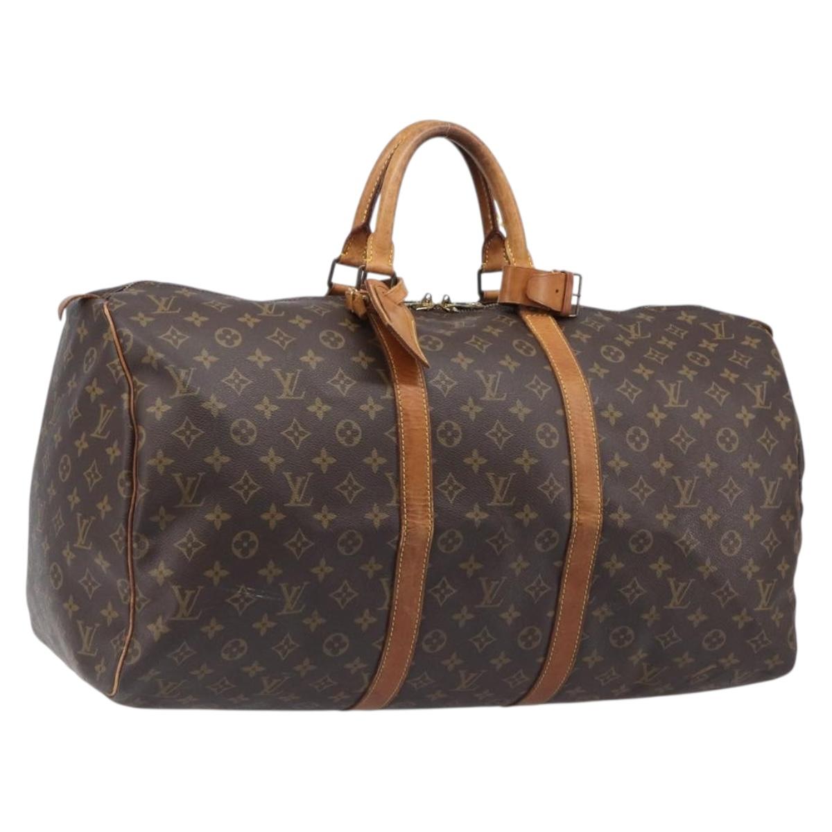 LOUIS VUITTON Monogram Keepall 55 Boston Bag M41424 LV Auth ka6105