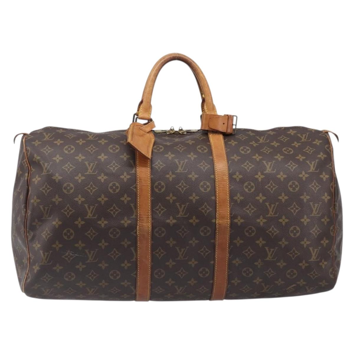 LOUIS VUITTON Monogram Keepall 55 Boston Bag M41424 LV Auth ka6105