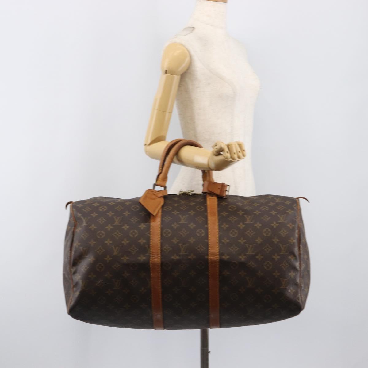LOUIS VUITTON Monogram Keepall 55 Boston Bag M41424 LV Auth ka6105