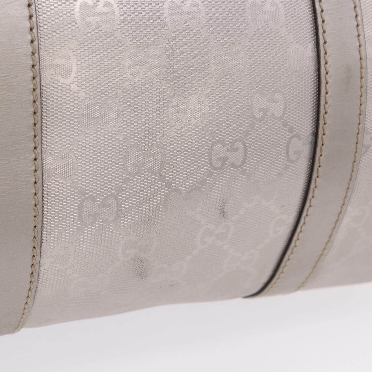 GUCCI GG Implementation Hand Bag PVC Leather 2way Silver 203696 Auth ka6110A
