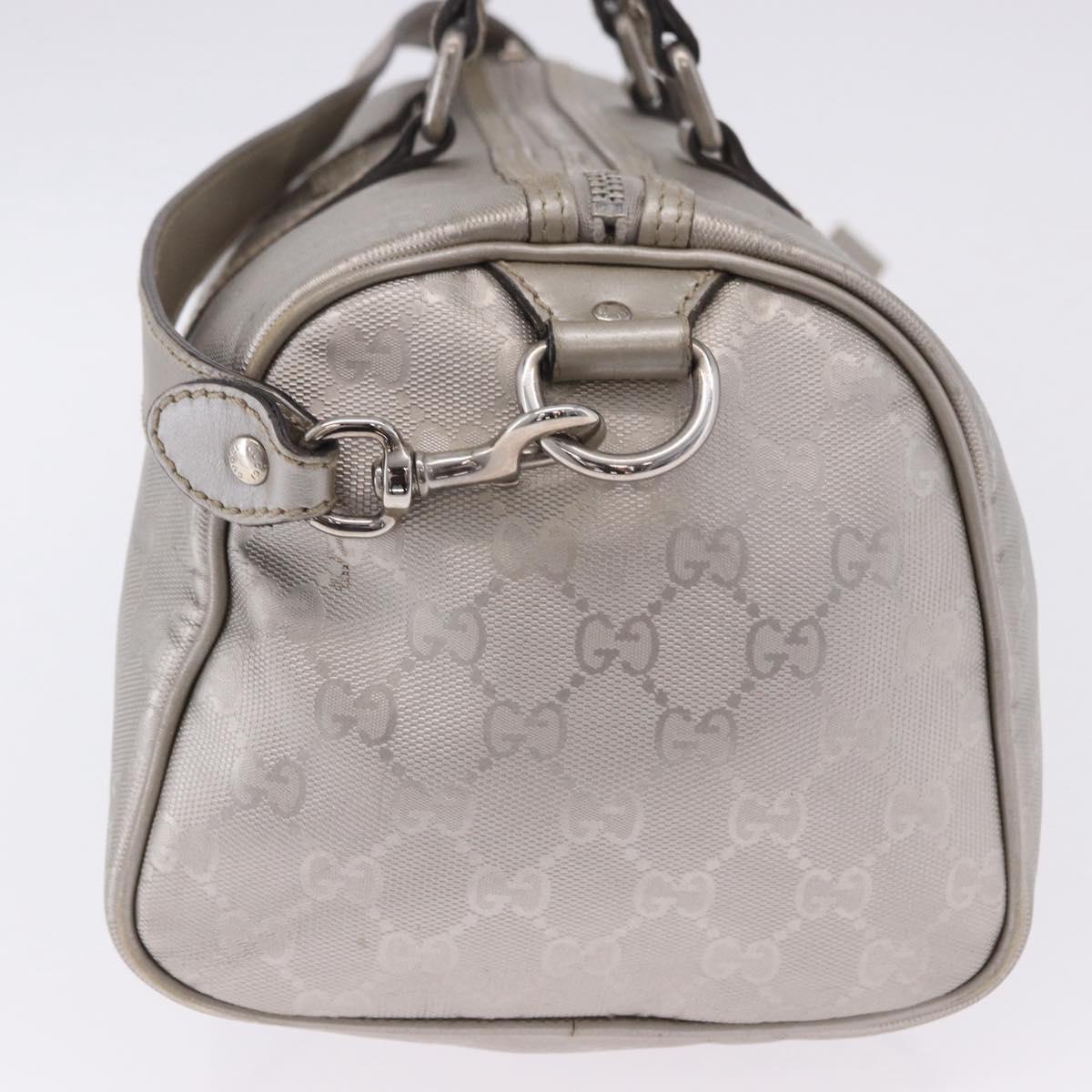 GUCCI GG Implementation Hand Bag PVC Leather 2way Silver 203696 Auth ka6110A