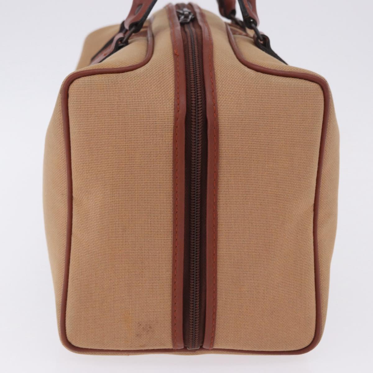 SAINT LAURENT Hand Bag Canvas Beige Brown Auth ka6114