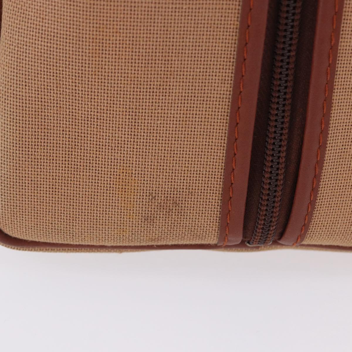 SAINT LAURENT Hand Bag Canvas Beige Brown Auth ka6114