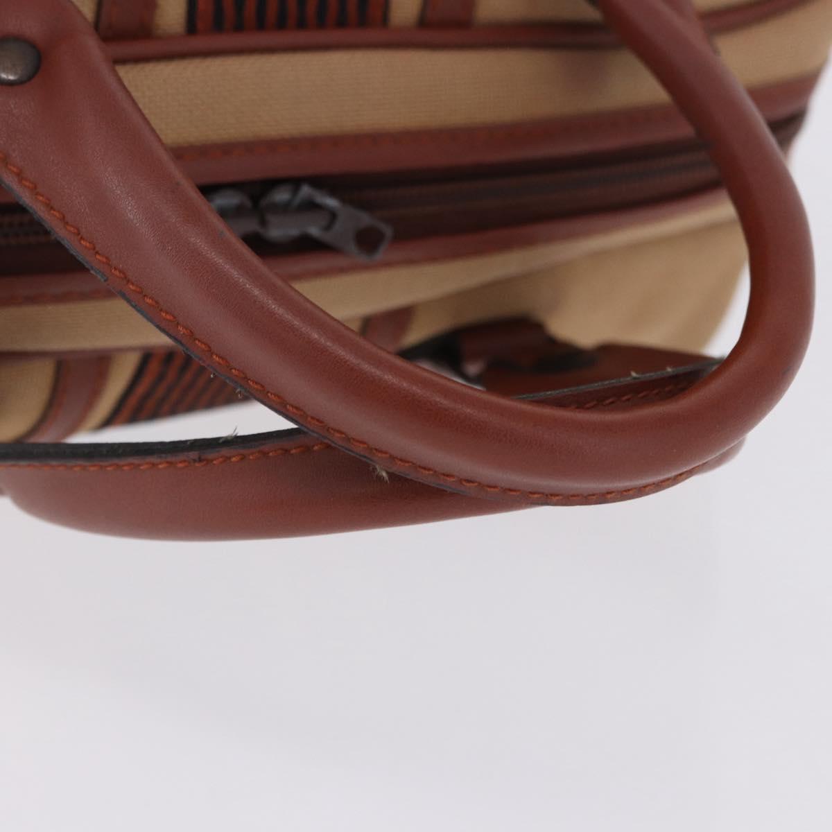 SAINT LAURENT Hand Bag Canvas Beige Brown Auth ka6114