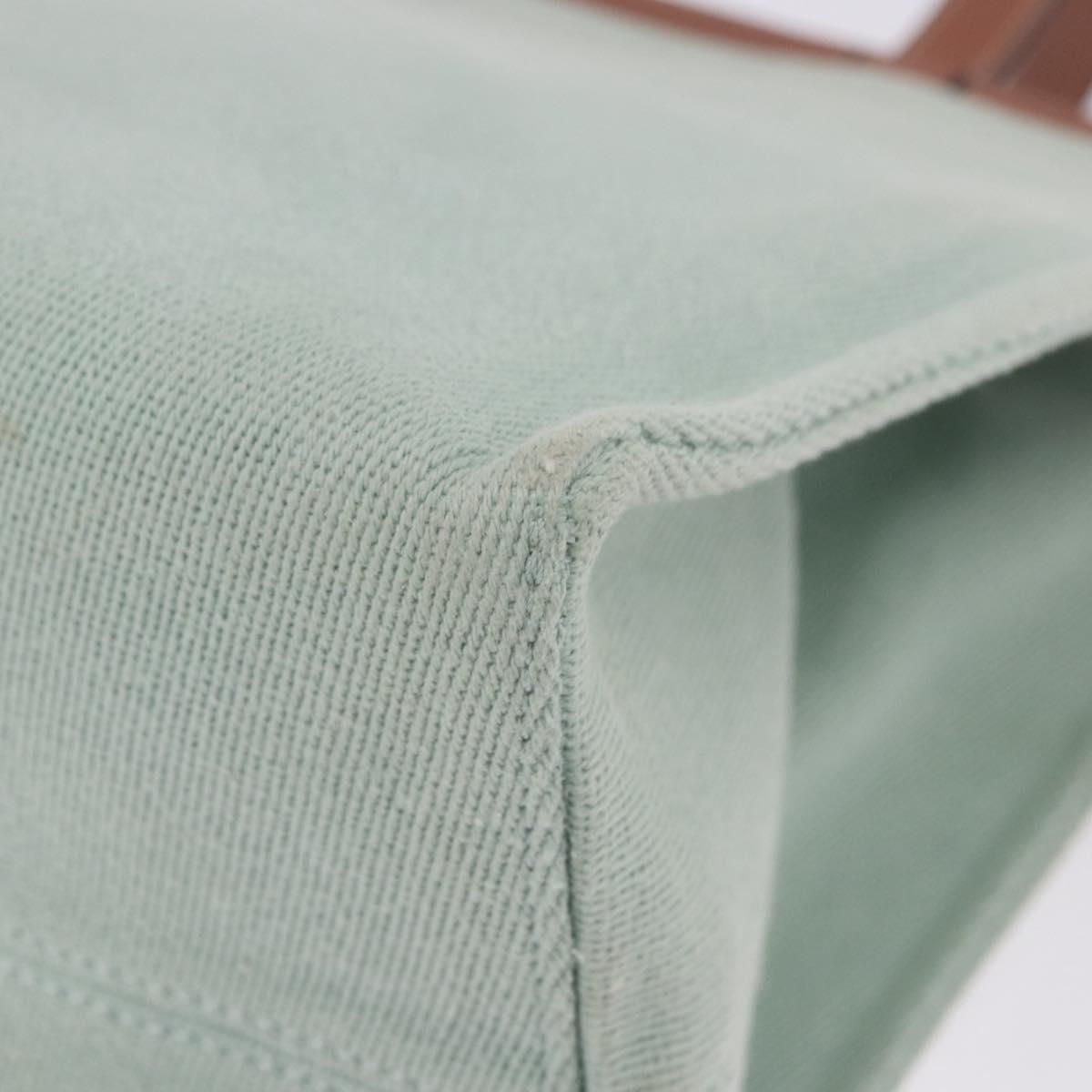 LOEWE Anagram Cushion Tote Bag Canvas Light Green Auth ka6118A