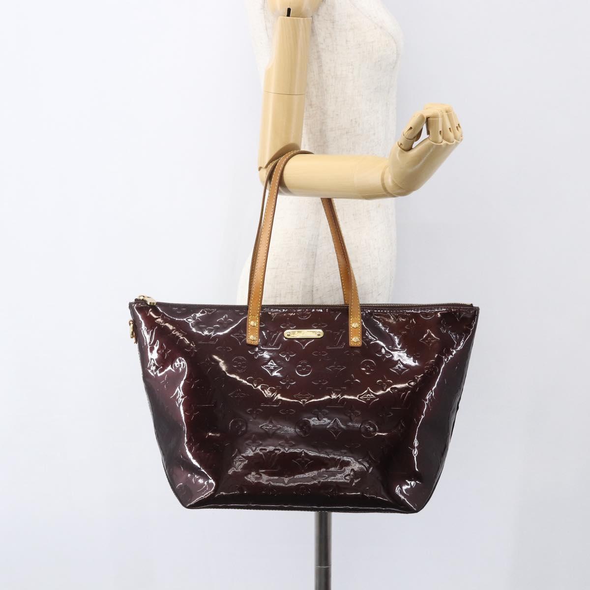 LOUIS VUITTON Monogram Vernis Bellevue GM Tote Bag Amarante M93589 Auth ka612