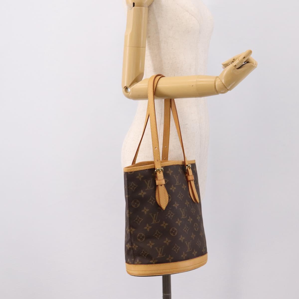 LOUIS VUITTON Monogram Bucket PM Shoulder Bag M42238 LV Auth ka6122