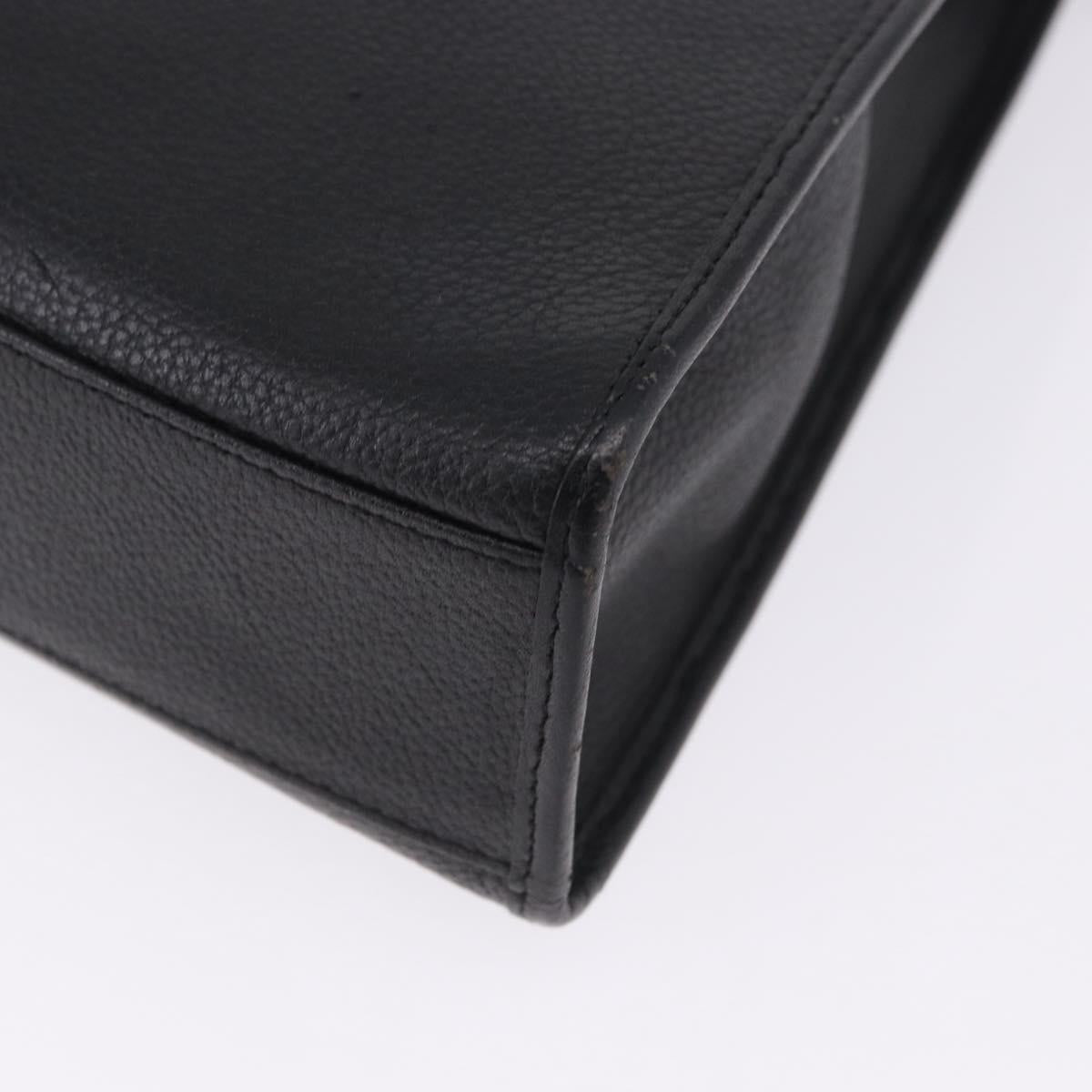 SAINT LAURENT Shoulder Bag Leather Black Gold Tone Auth ka6131