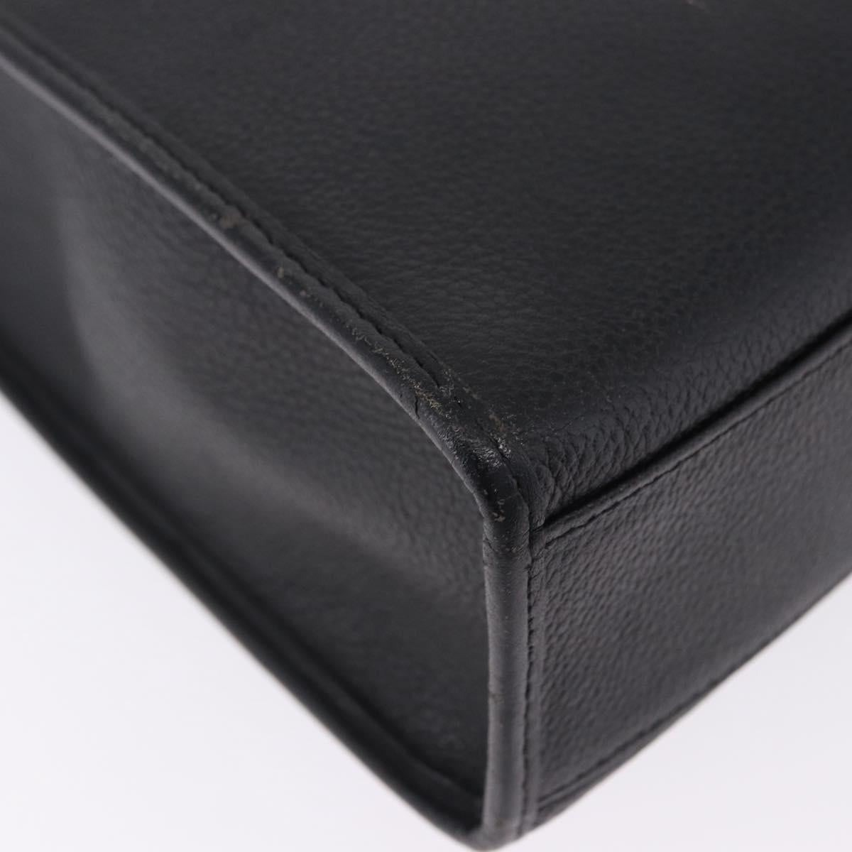 SAINT LAURENT Shoulder Bag Leather Black Gold Tone Auth ka6131