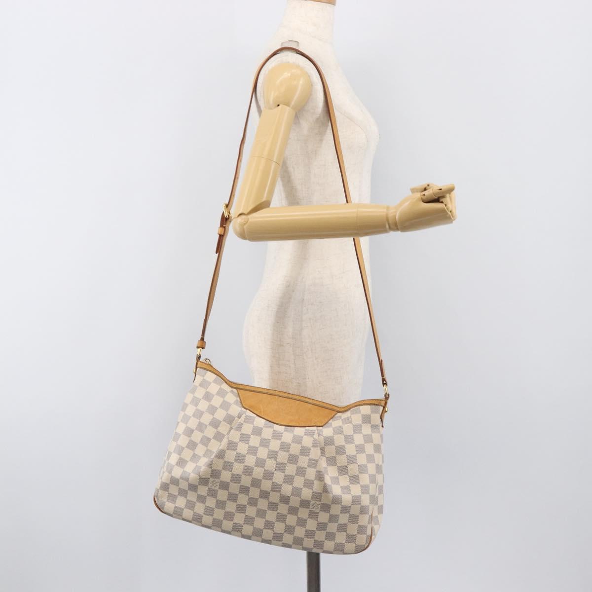 LOUIS VUITTON Damier Azur Siracusa MM Shoulder Bag N41112 LV Auth ka6133