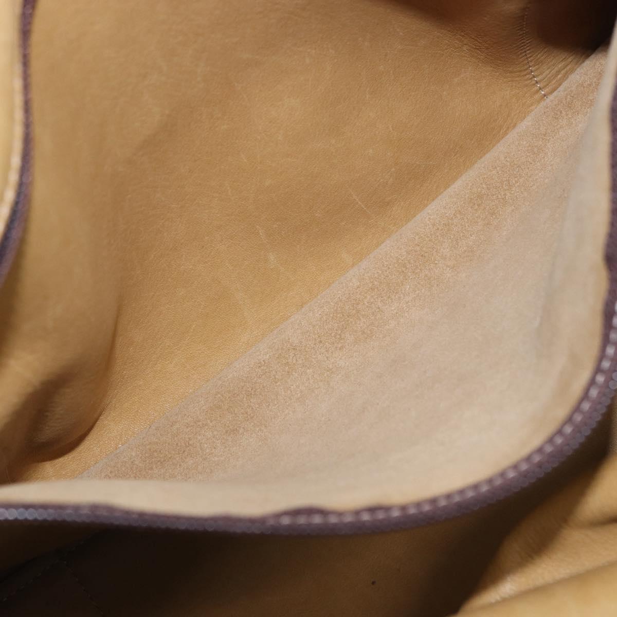 LOEWE Amazona 32 Hand Bag Suede Beige Gold Tone Auth ka6134