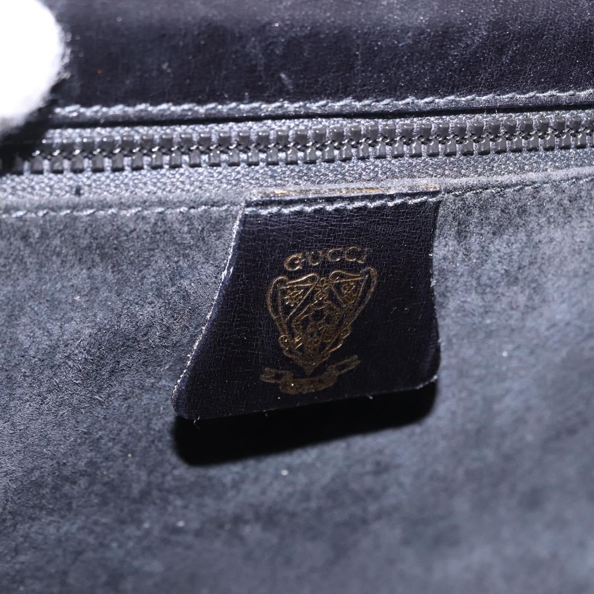 GUCCI GG Shoulder Bag Leather Black Gold Tone 14 001 5519 Auth ka6135