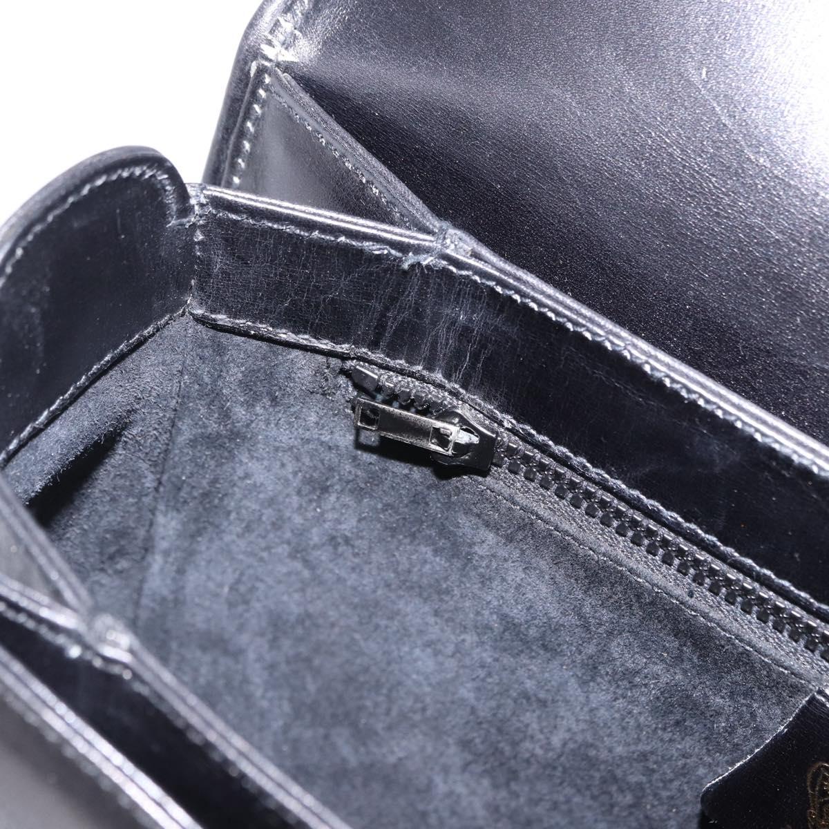 GUCCI GG Shoulder Bag Leather Black Gold Tone 14 001 5519 Auth ka6135