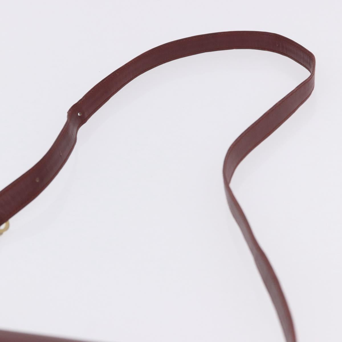 CARTIER Must Line Shoulder Bag Leather Bordeaux Gold Tone Auth ka6136