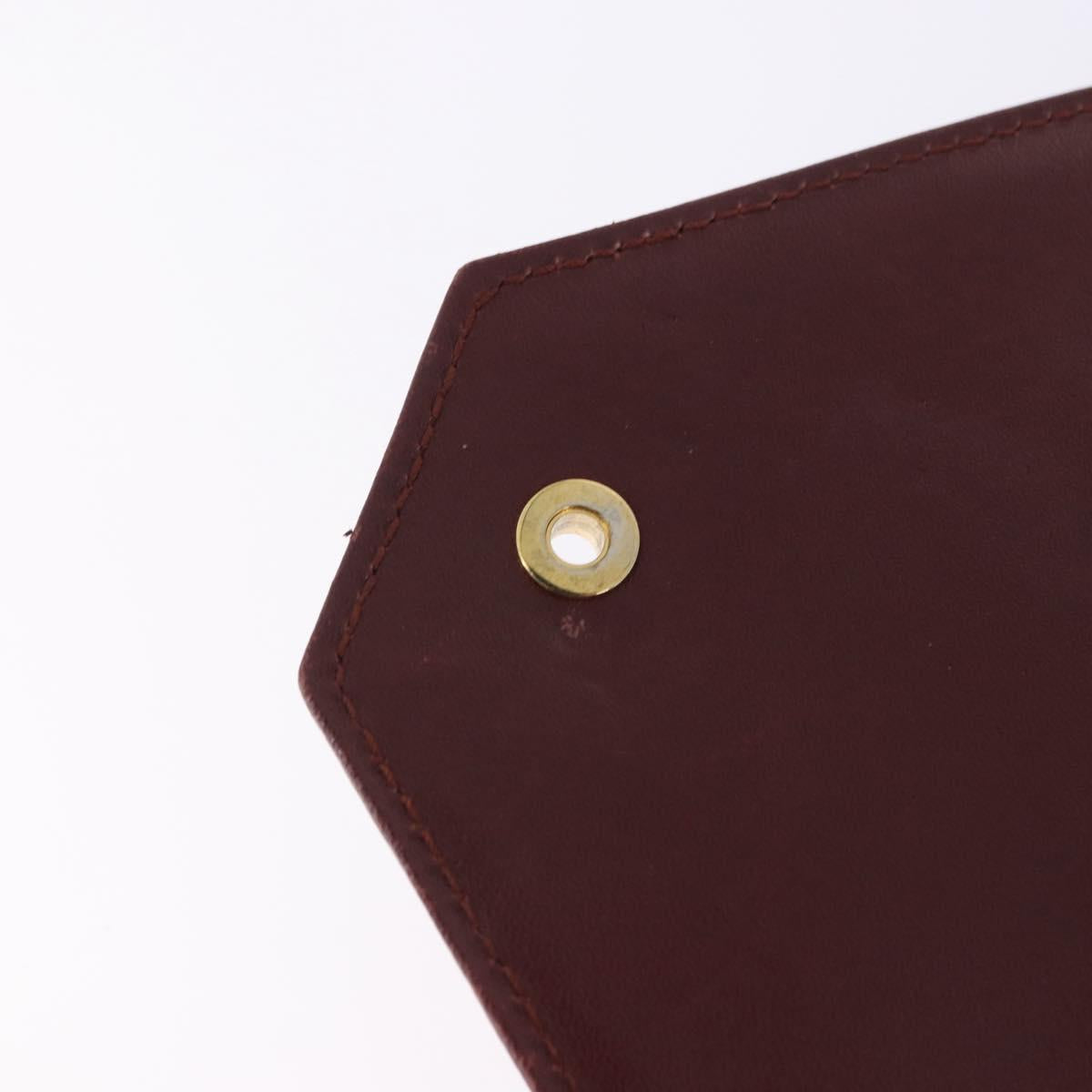CARTIER Must Line Shoulder Bag Leather Bordeaux Gold Tone Auth ka6136