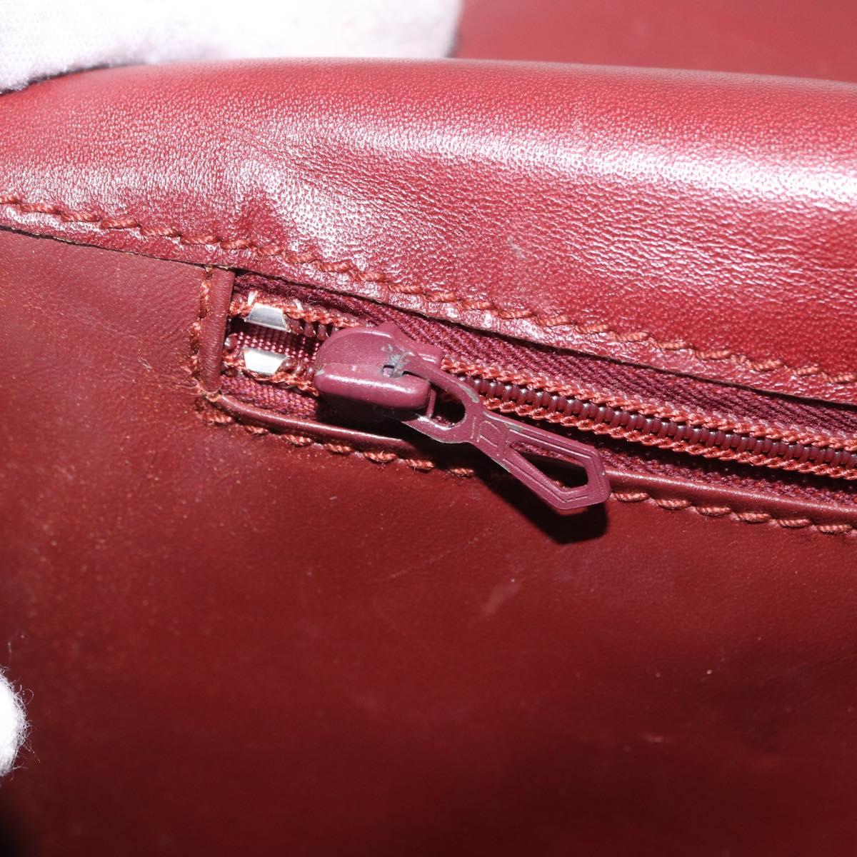CARTIER Must Line Shoulder Bag Leather Bordeaux Gold Tone Auth ka6136