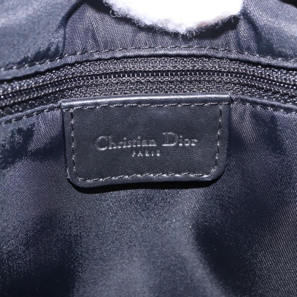 Christian Dior Trotter Canvas Shoulder Bag Black Silver Auth ka6139V