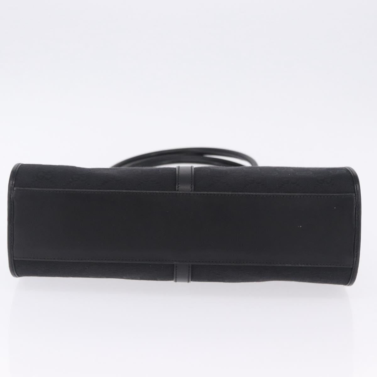 GUCCI GG Canvas Jackie Hand Bag Black Silver 002 1073 Auth ka6140A