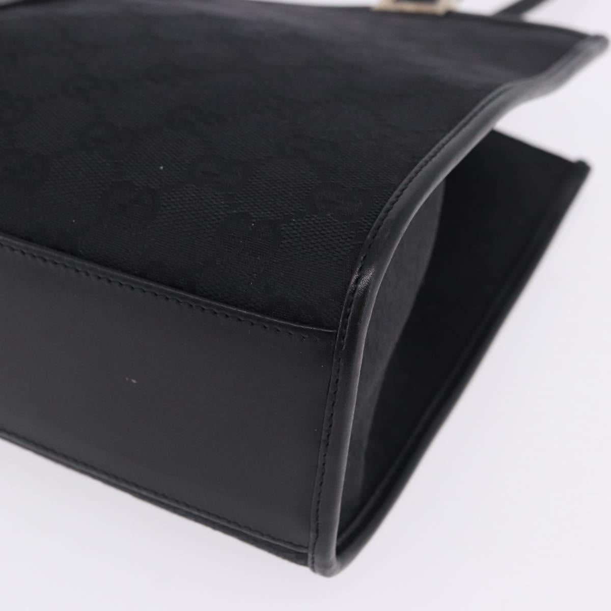 GUCCI GG Canvas Jackie Hand Bag Black Silver 002 1073 Auth ka6140A