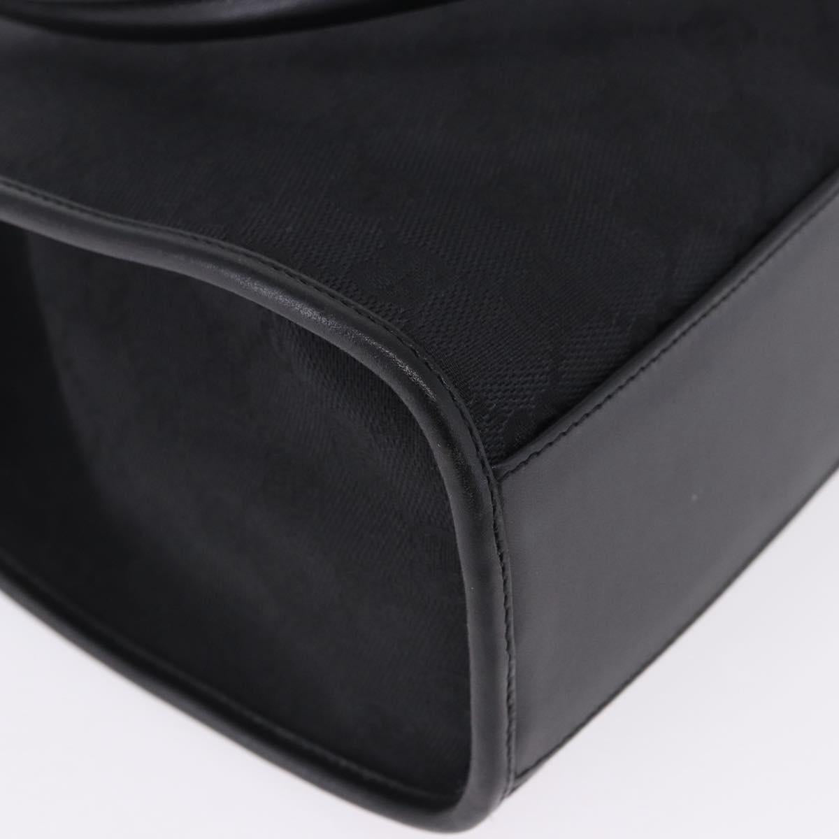 GUCCI GG Canvas Jackie Hand Bag Black Silver 002 1073 Auth ka6140A
