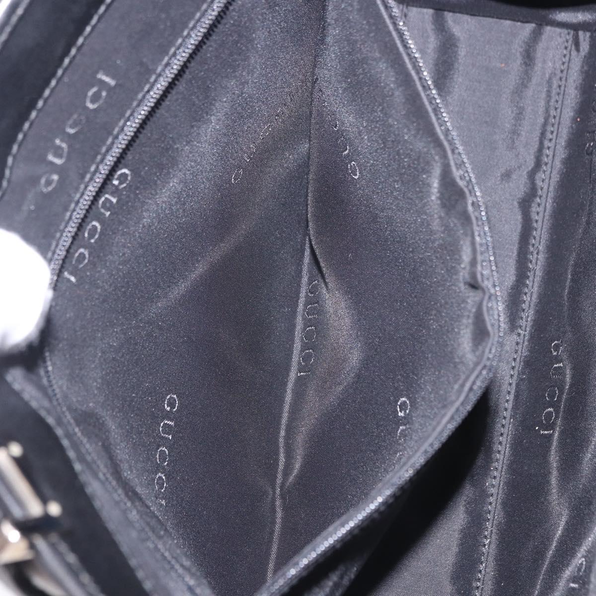 GUCCI GG Canvas Jackie Hand Bag Black Silver 002 1073 Auth ka6140A