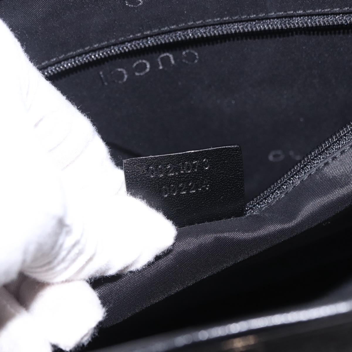 GUCCI GG Canvas Jackie Hand Bag Black Silver 002 1073 Auth ka6140A