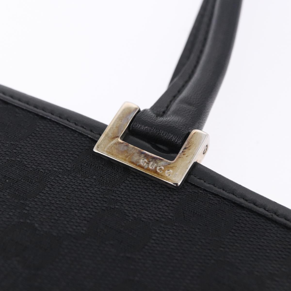 GUCCI GG Canvas Jackie Hand Bag Black Silver 002 1073 Auth ka6140A