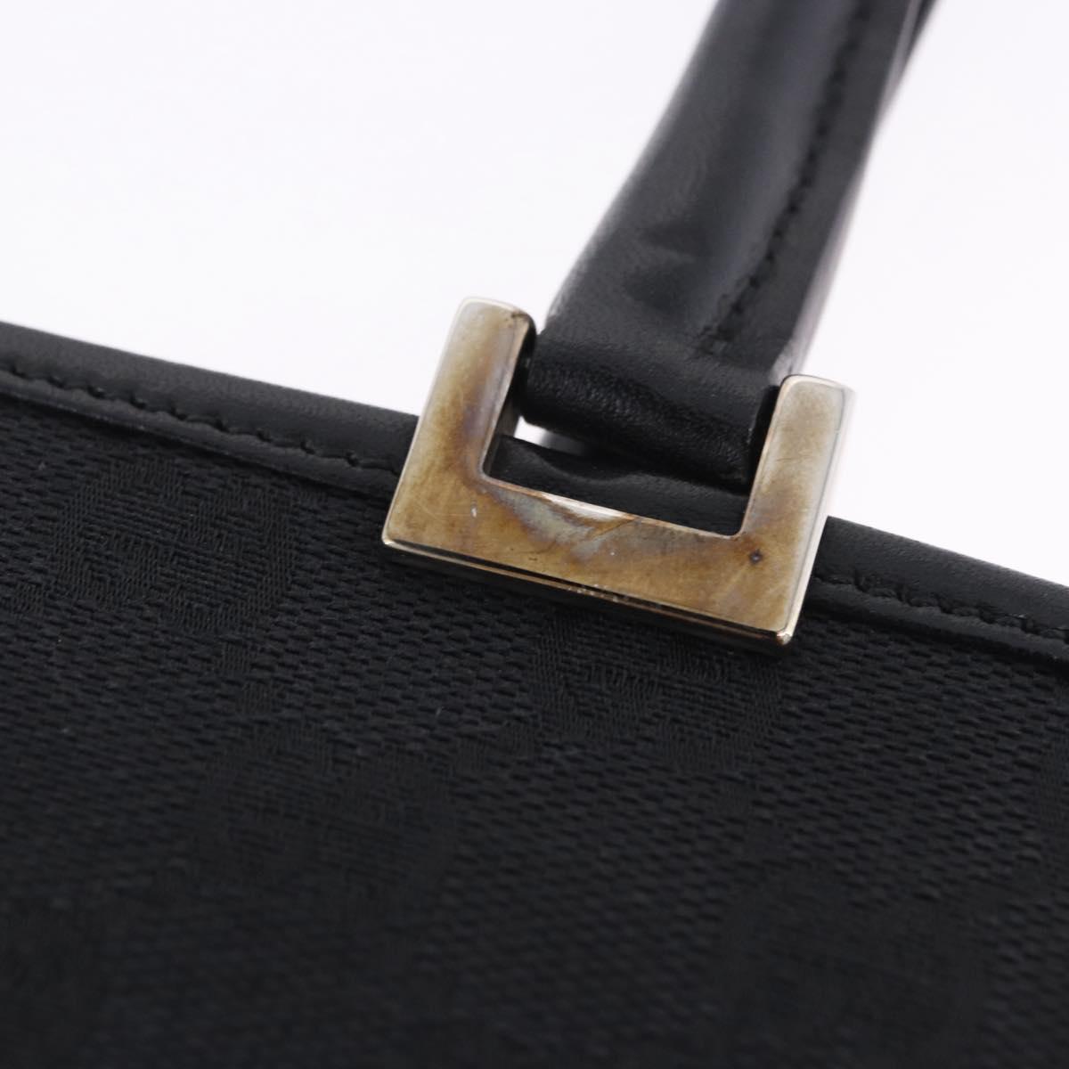 GUCCI GG Canvas Jackie Hand Bag Black Silver 002 1073 Auth ka6140A
