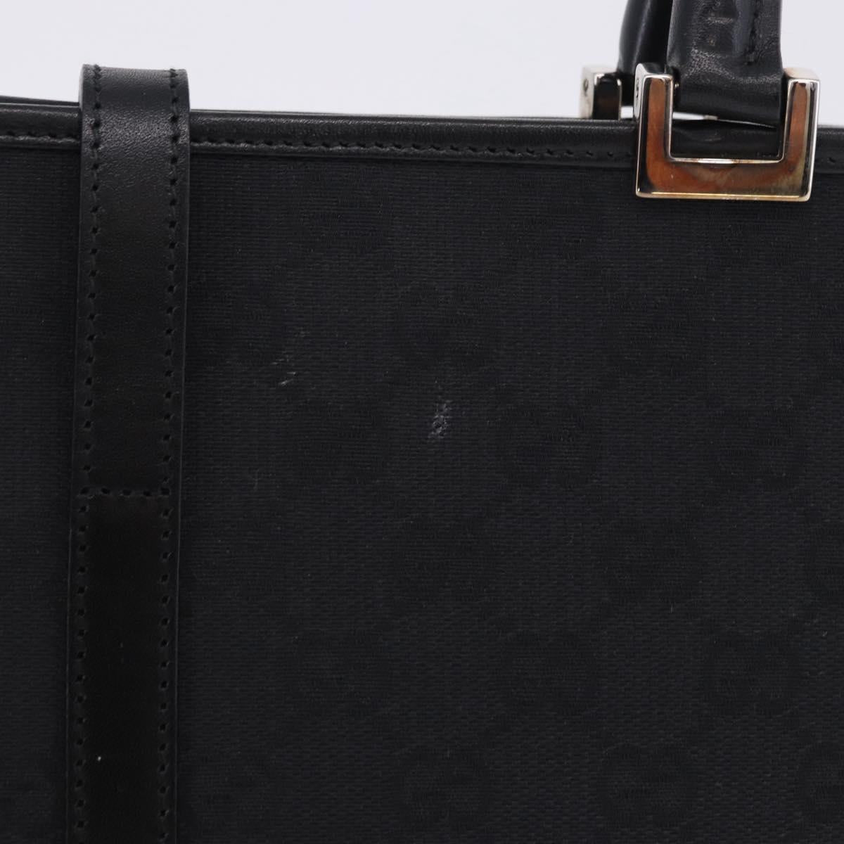 GUCCI GG Canvas Jackie Hand Bag Black Silver 002 1073 Auth ka6140A