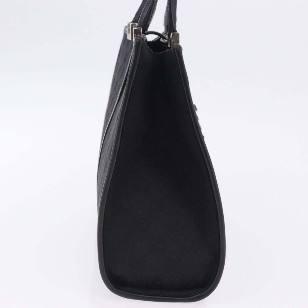 GUCCI GG Canvas Jackie Hand Bag Black Silver 002 1073 Auth ka6140A