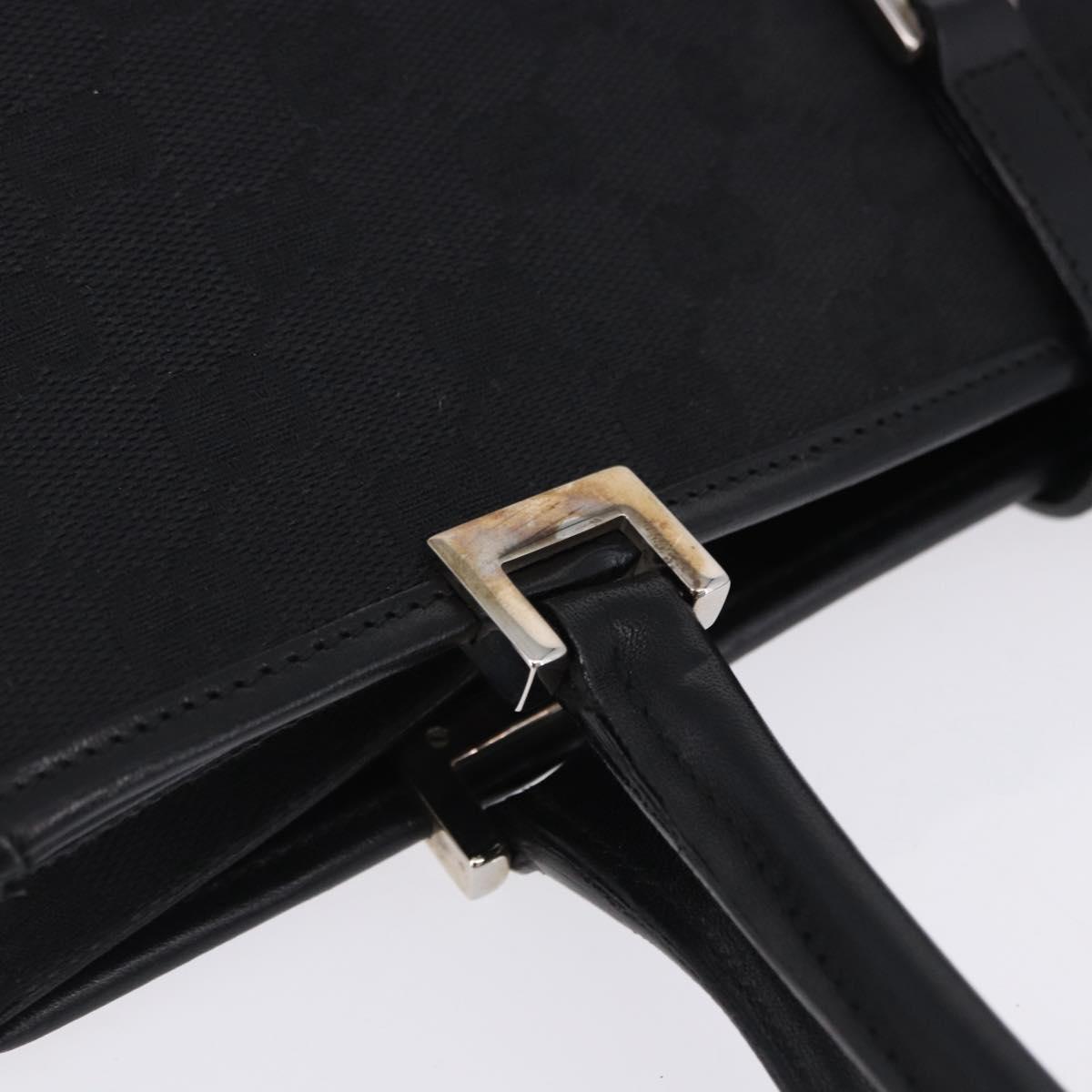 GUCCI GG Canvas Jackie Hand Bag Black Silver 002 1073 Auth ka6140A