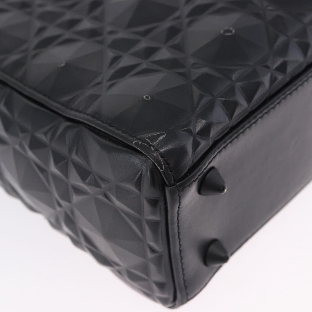 Christian Dior Canage Hand Bag Leather 2way Black Auth ka6141SAV