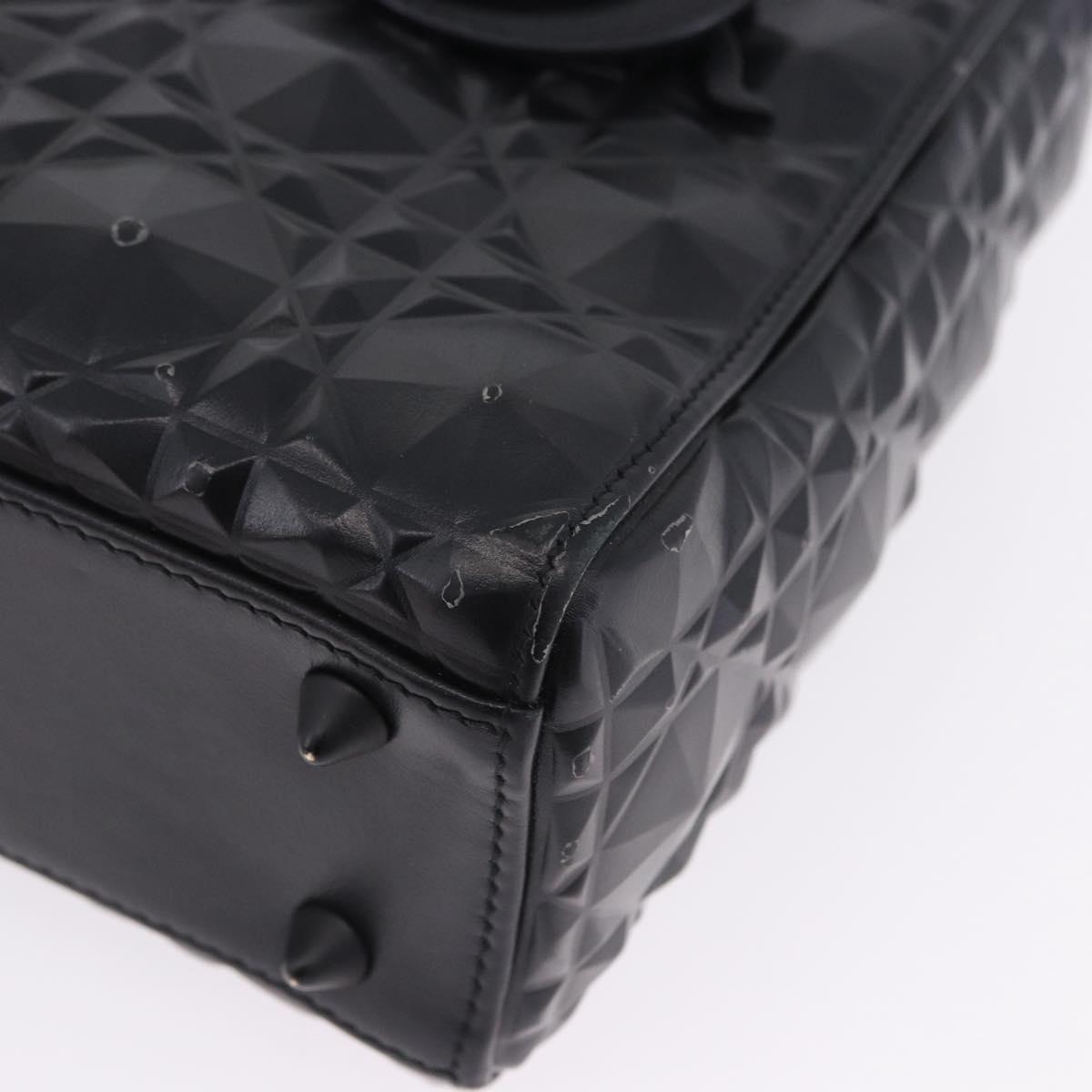 Christian Dior Canage Hand Bag Leather 2way Black Auth ka6141SAV