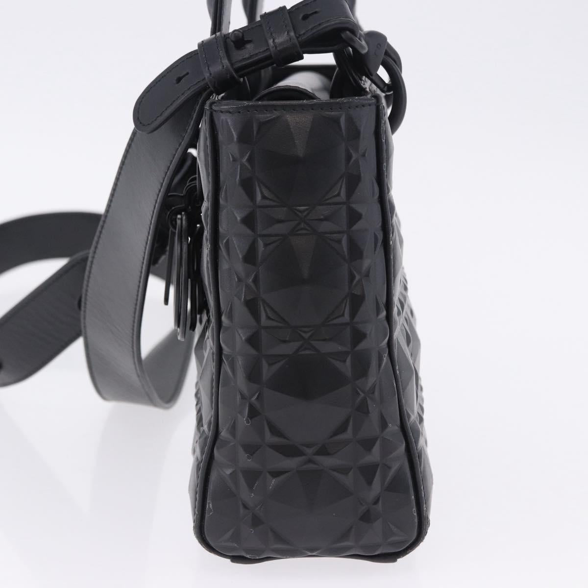 Christian Dior Canage Hand Bag Leather 2way Black Auth ka6141SAV