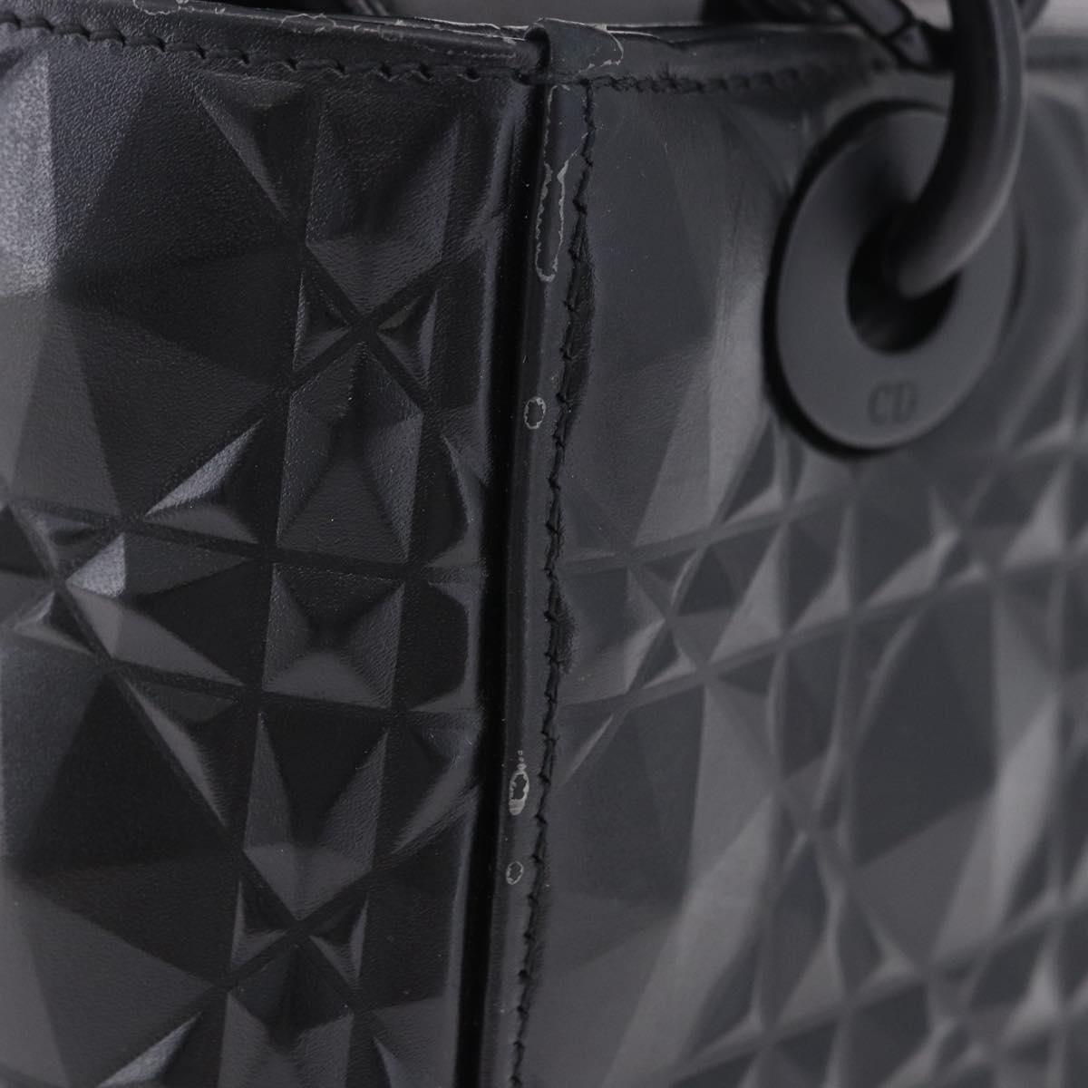 Christian Dior Canage Hand Bag Leather 2way Black Auth ka6141SAV