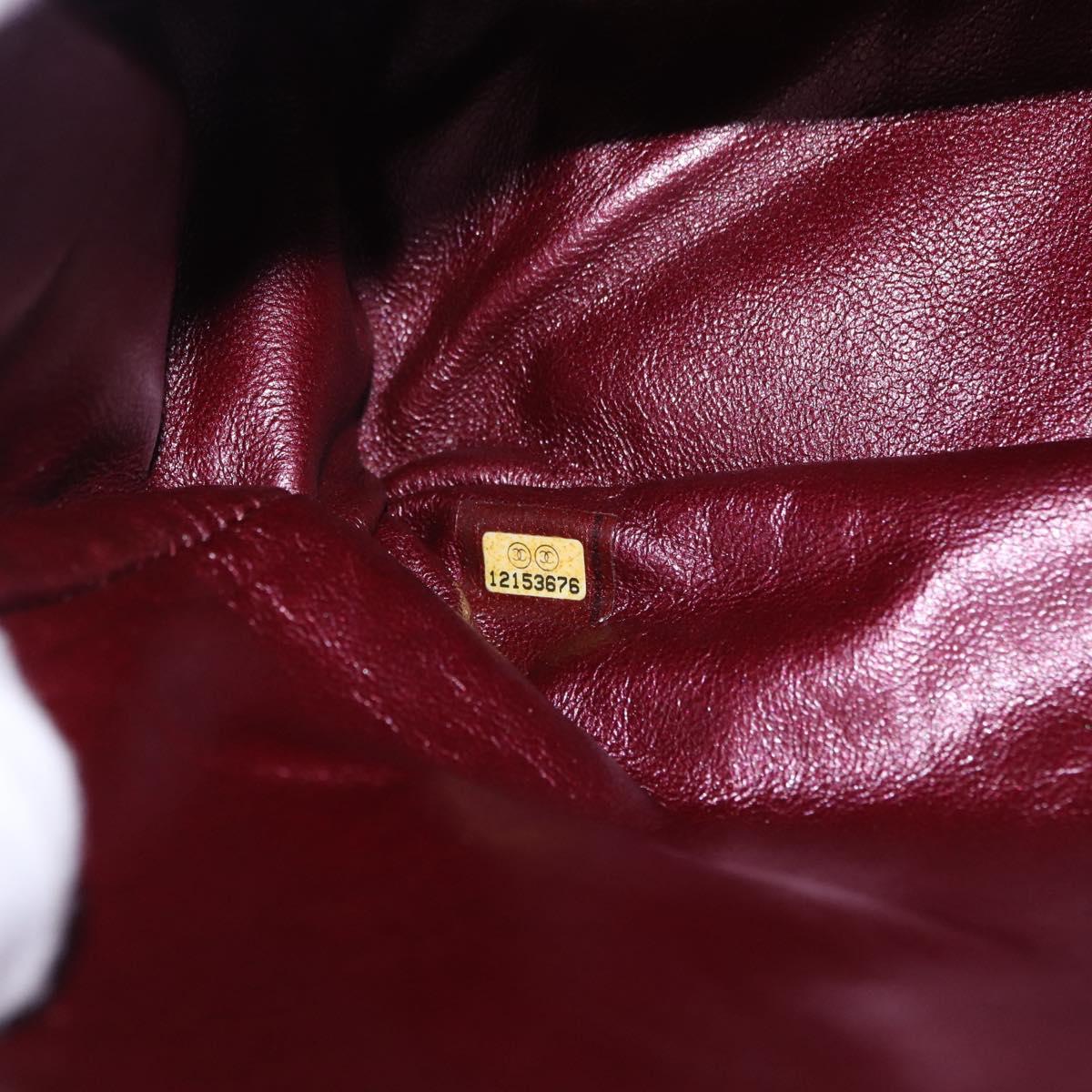 CHANEL 2.55 Matelasse Chain Shoulder Bag Lamb Skin Red Gold CC Auth ka6142SAV