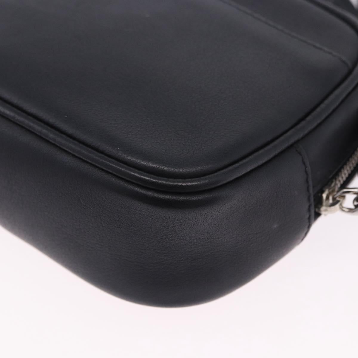 SAINT LAURENT Shoulder Bag Leather Black Silver 457574 Auth ka6144M