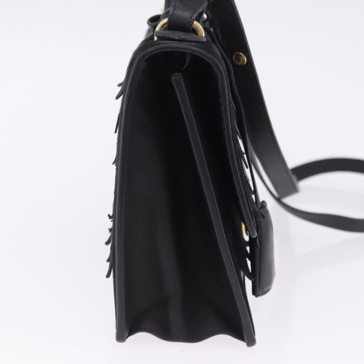 Salvatore Ferragamo Gancini Hand Bag Suede 2way Black Gold Tone Auth ka6147