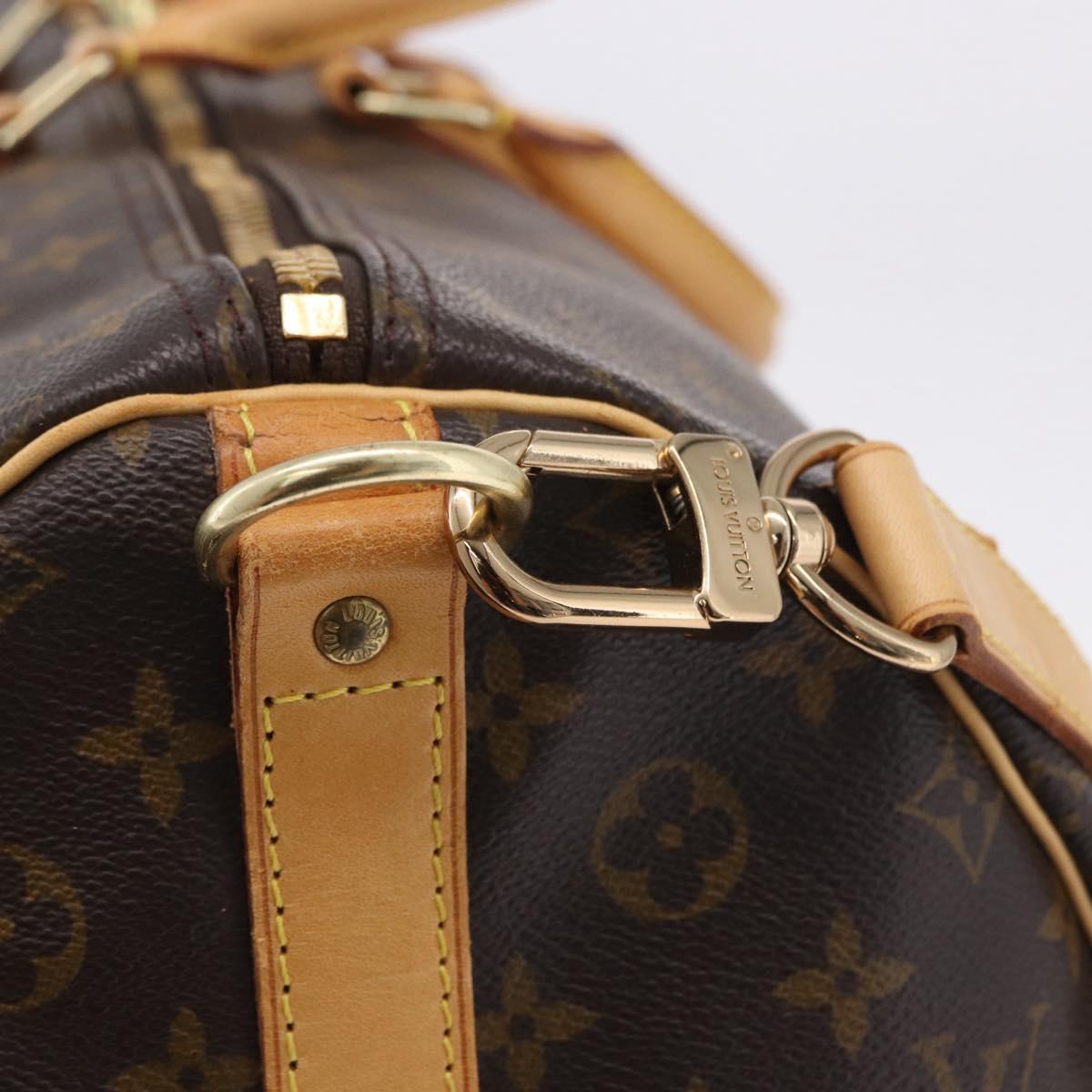 LOUIS VUITTON Monogram Keepall Bandouliere 55 Boston Bag M41414 LV Auth ka6148