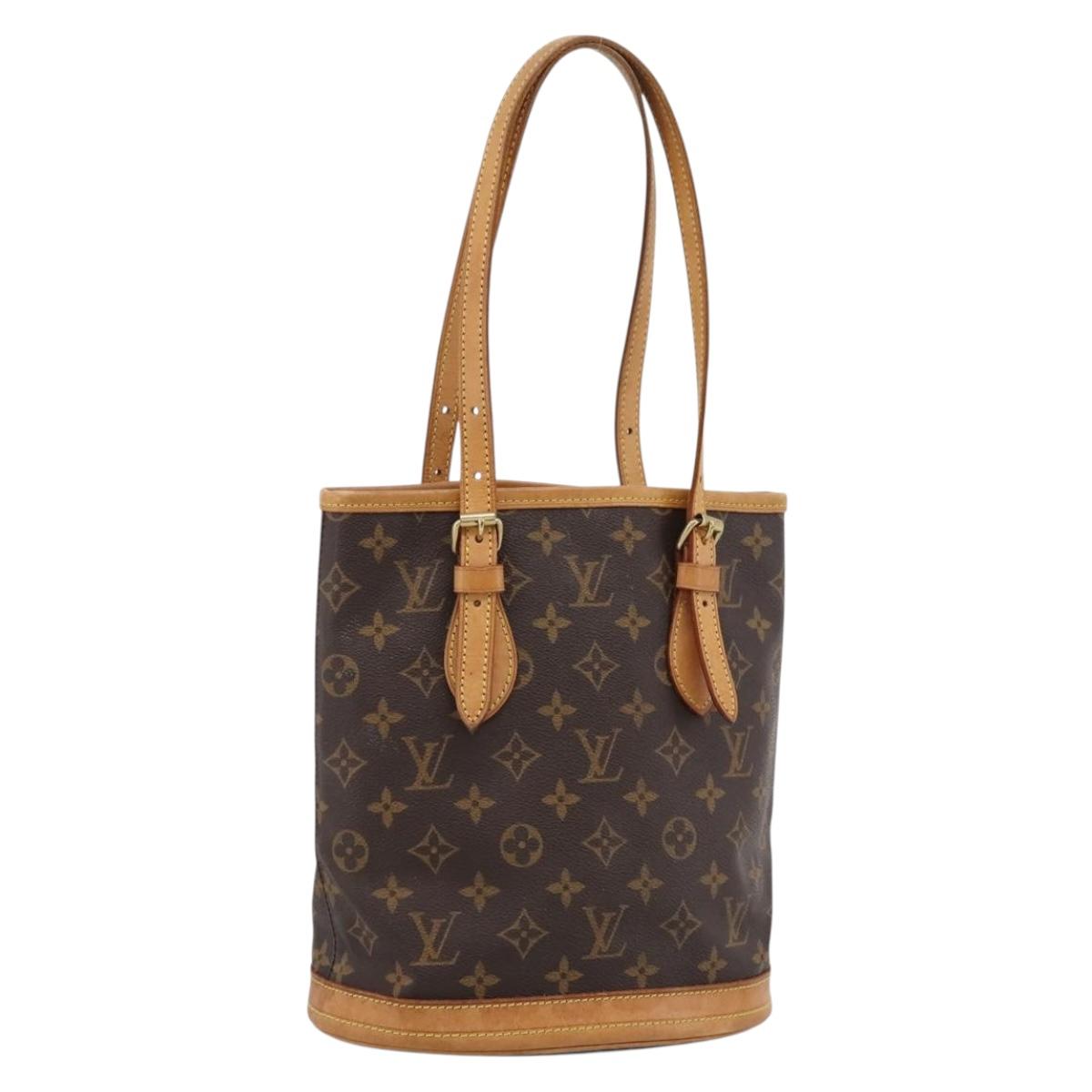 LOUIS VUITTON Monogram Bucket PM Shoulder Bag M42238 LV Auth ka6150