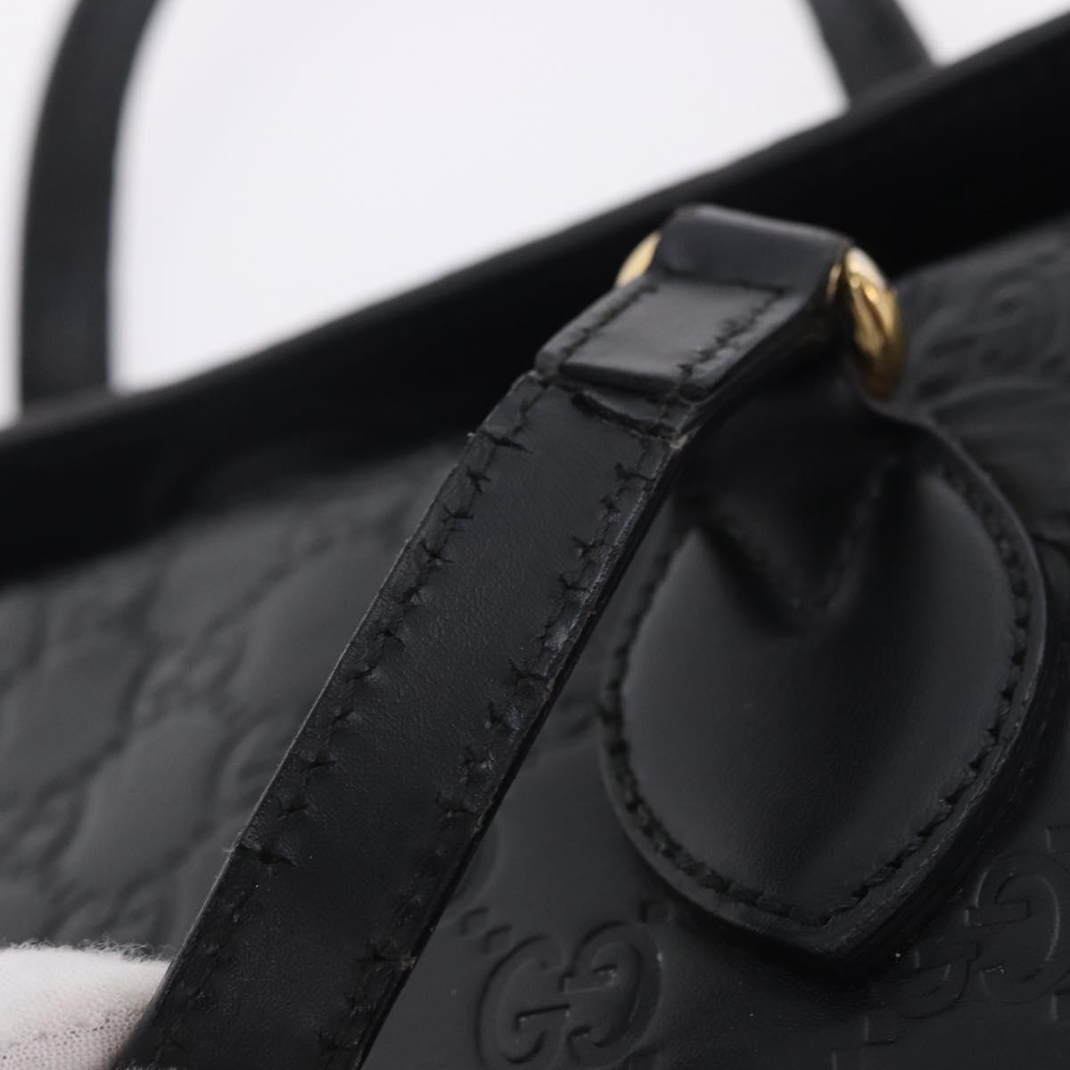 GUCCI GuccissimaGG Hand Bag Leather 2way Black Gold Tone 428226 Auth ka6153