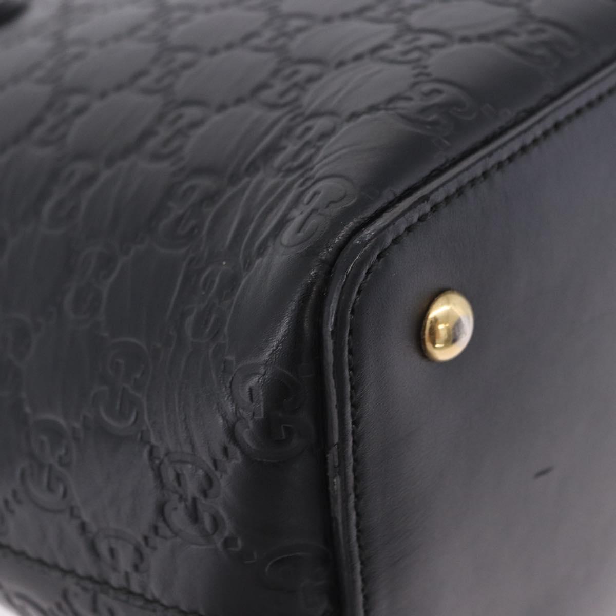 GUCCI GuccissimaGG Hand Bag Leather 2way Black Gold Tone 428226 Auth ka6153