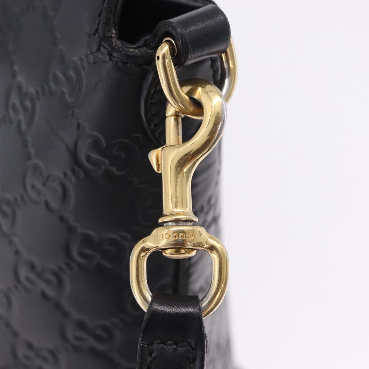 GUCCI GuccissimaGG Hand Bag Leather 2way Black Gold Tone 428226 Auth ka6153