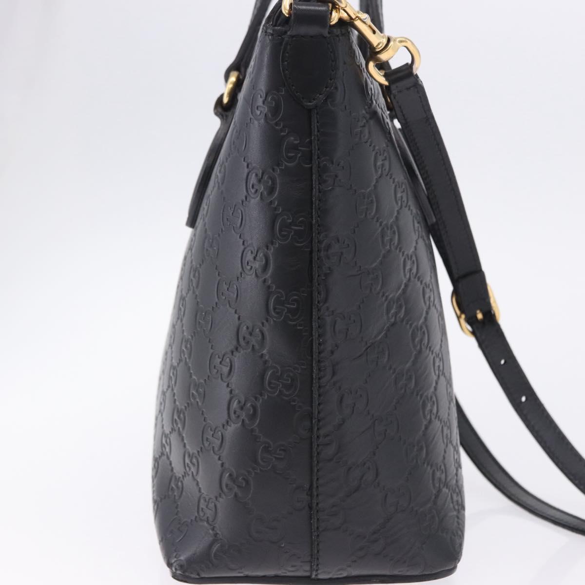 GUCCI GuccissimaGG Hand Bag Leather 2way Black Gold Tone 428226 Auth ka6153