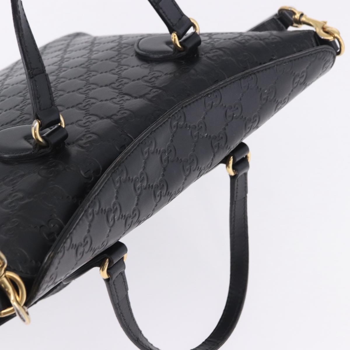 GUCCI GuccissimaGG Hand Bag Leather 2way Black Gold Tone 428226 Auth ka6153