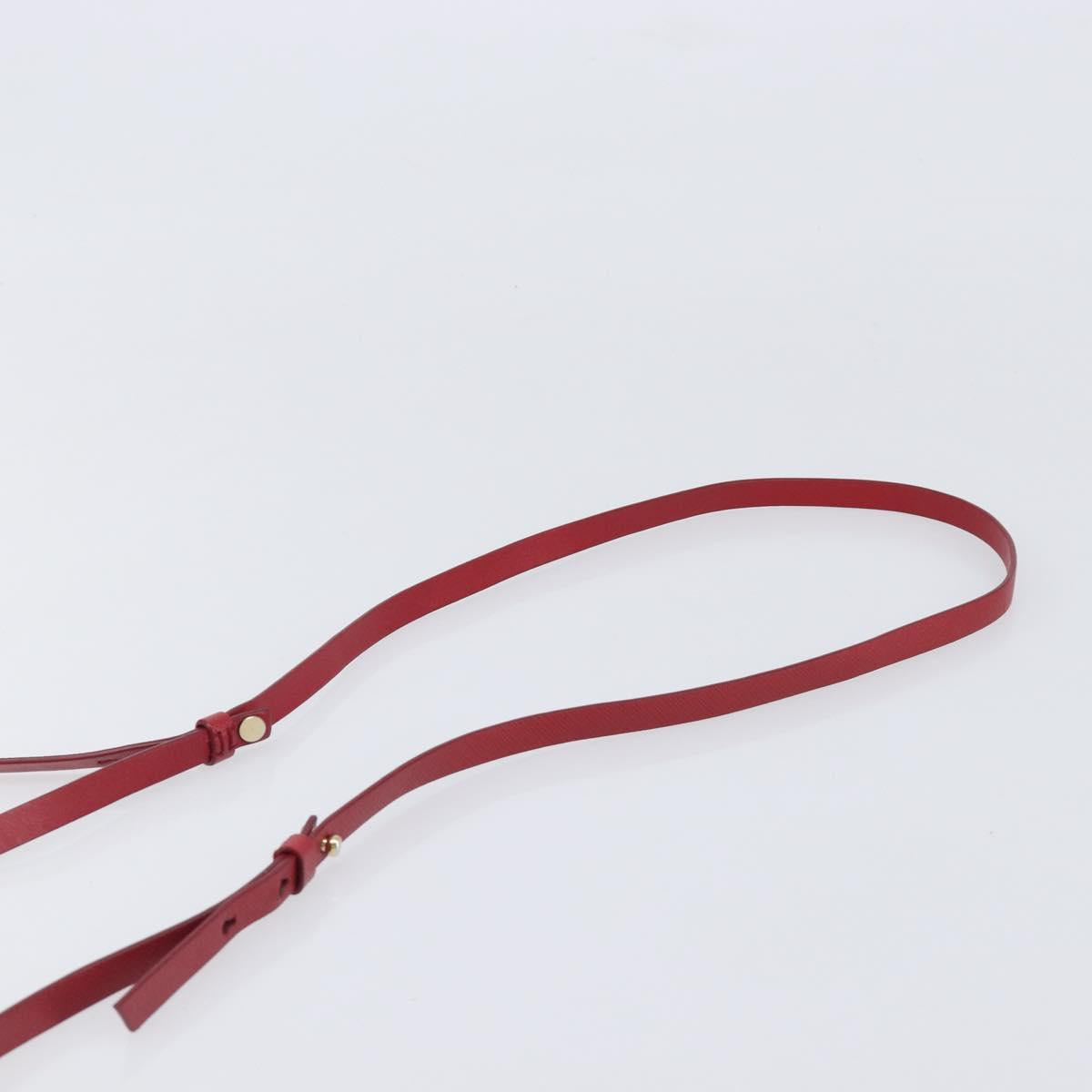 PRADA Shoulder Bag Saffiano Red Gold Tone Auth ka6160