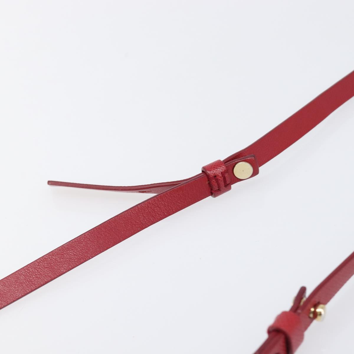 PRADA Shoulder Bag Saffiano Red Gold Tone Auth ka6160