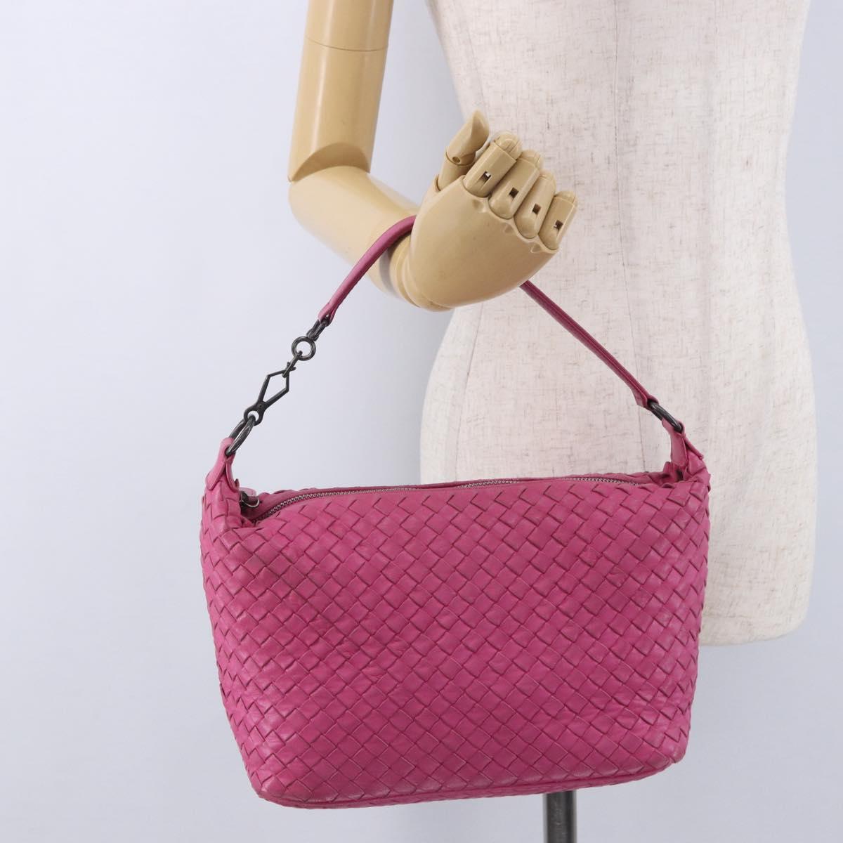 BOTTEGA VENETA INTRECCIATO Hand Bag Leather Pink Auth ka6162