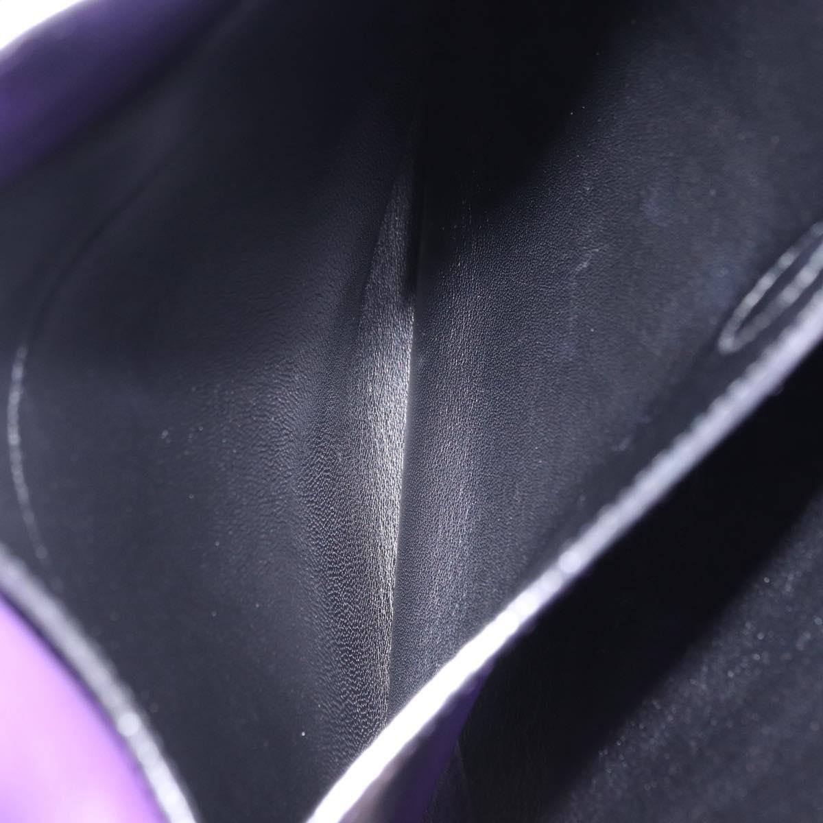 PRADA Hand Bag Leather Purple Silver Auth ka6163